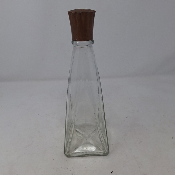 Vintage Schenley Triangular Clear Glass Whiskey Decanter Bottle With Cap Vase - Picture 2 of 12
